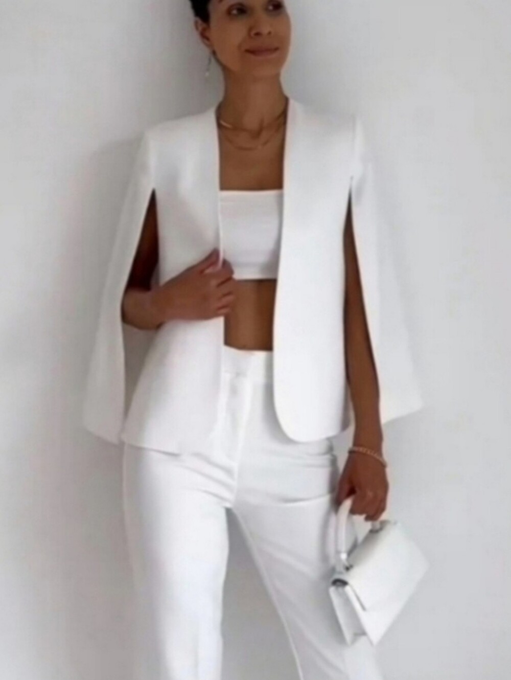 ZARA CAPE BLAZER WHITE SIZE XL
